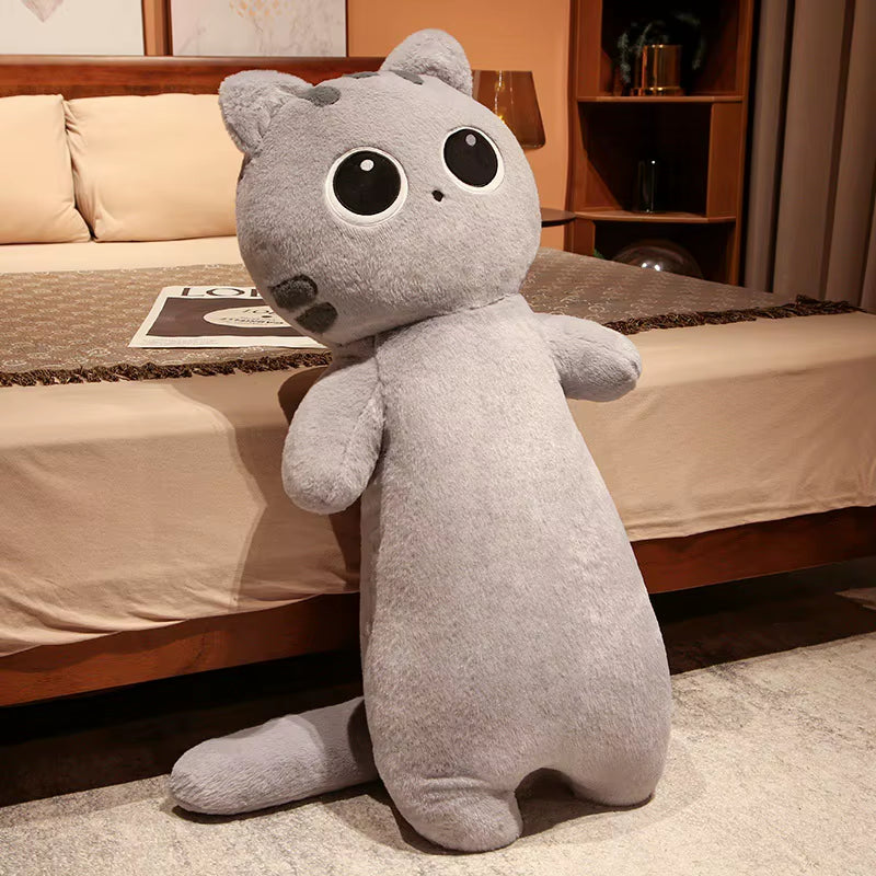 130Cm Kawaii Soft Long Cat Pillow Stuffed Plush Toys Nap Pillow Home Comfort Cushion Boy Girl Birthday Gift Cute Plushies