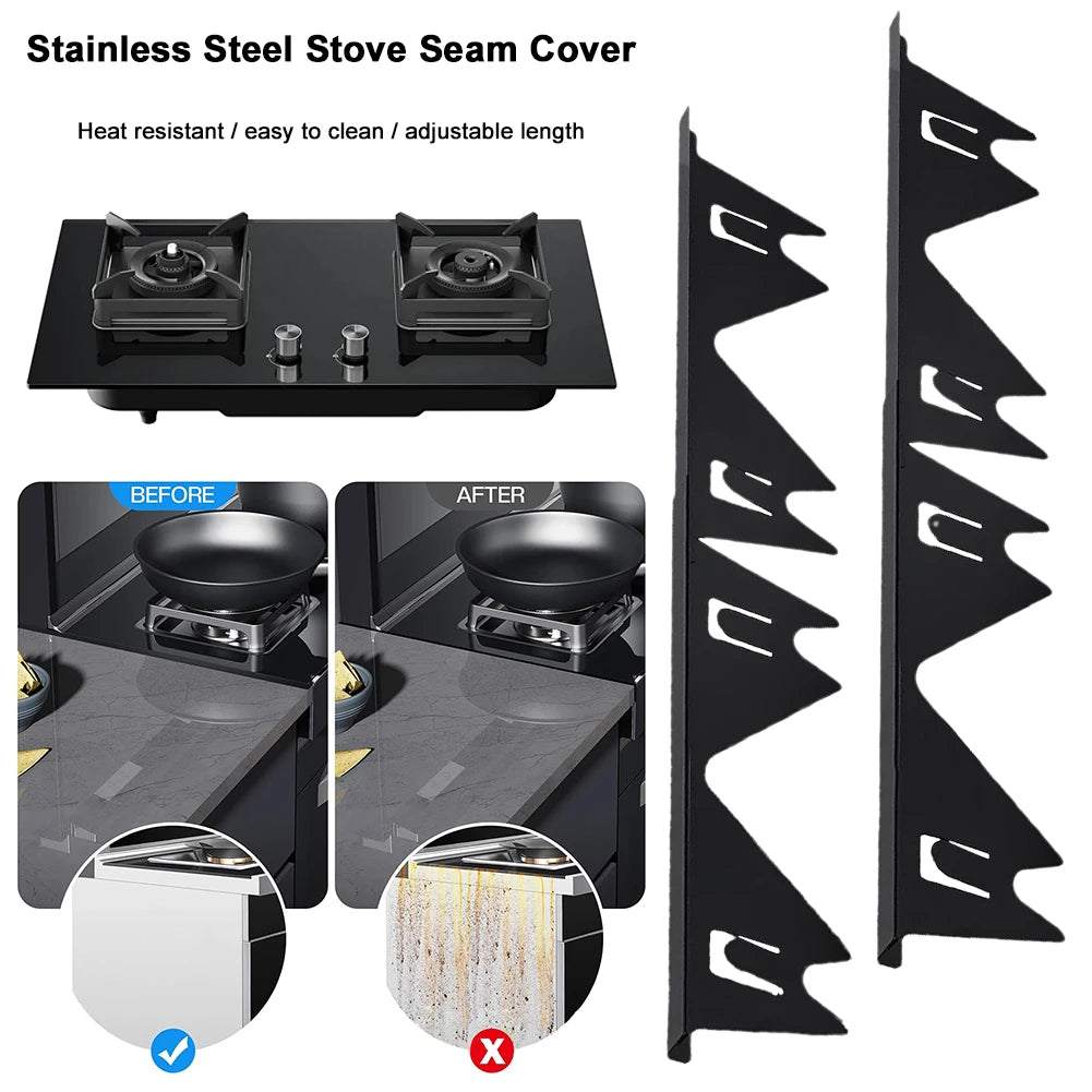 2 Pack Stainless Steel Stove Counter Gap Cover Heat Resistant Retractable Length Stove Gap Guard Stove Gap Covers or Kitchen